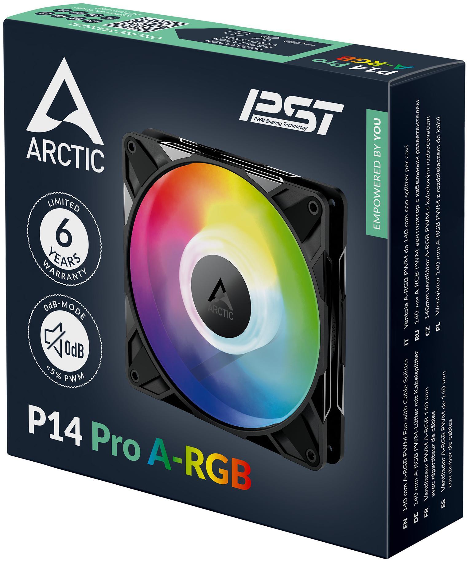  - Ventoinha Arctic P14 PRO PWM A-RGB 140mm - Preto