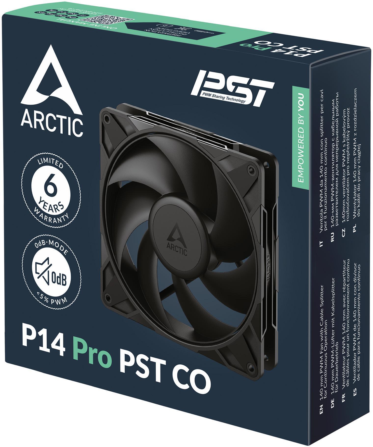 - Ventoinha Arctic P14 PRO PWM PST CO 140mm - Preto