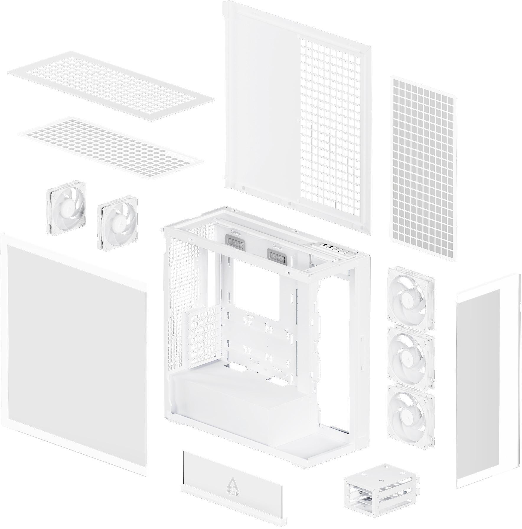  - Caixa E-ATX Arctic Xtender ARGB Vidro Temperado Branco
