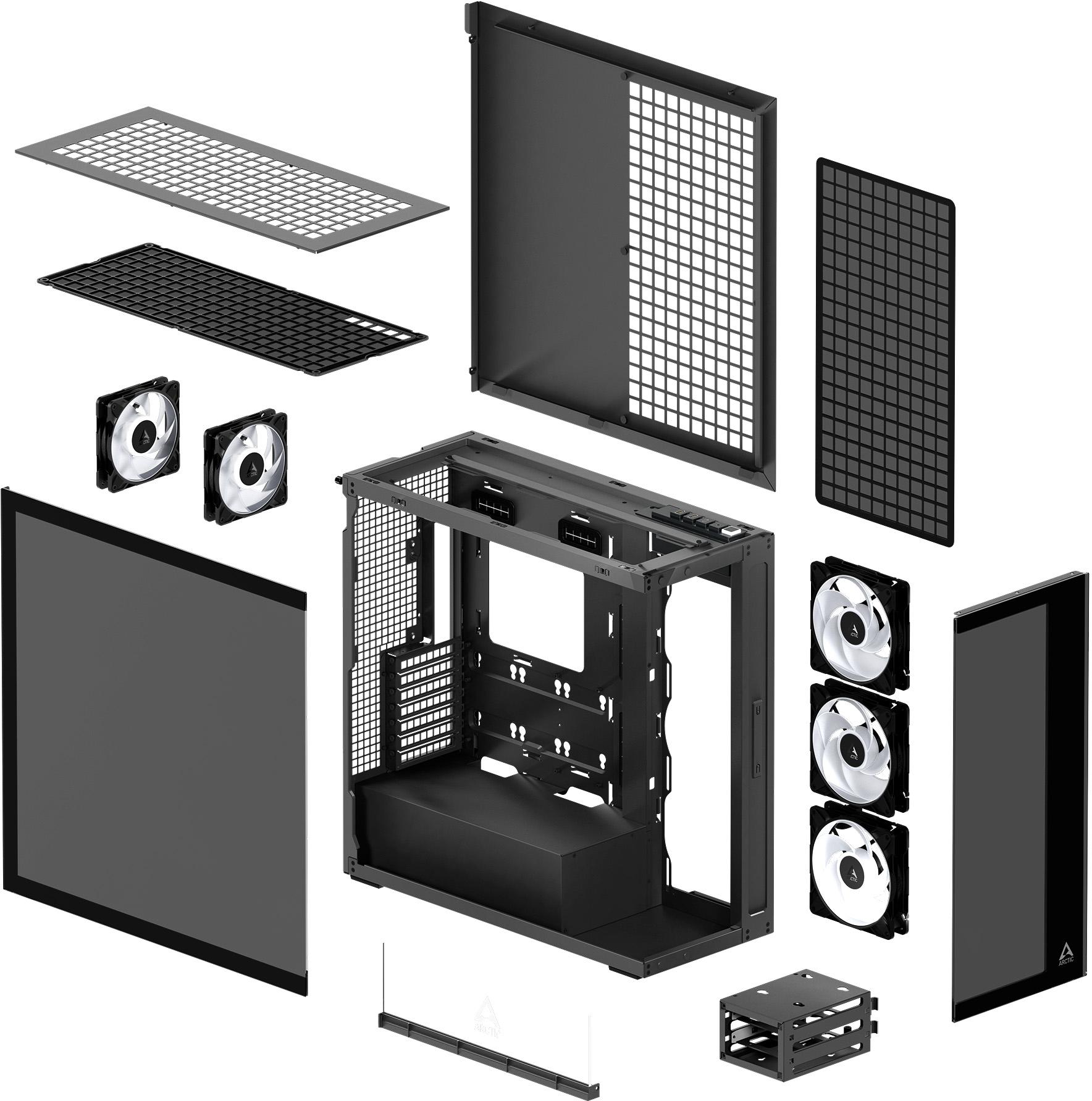  - Caixa E-ATX Arctic Xtender ARGB Vidro Temperado Preto