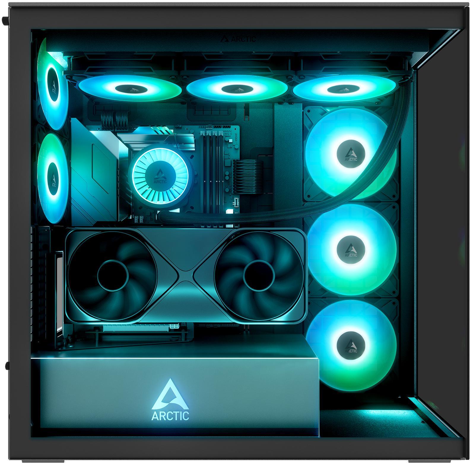  - Caixa E-ATX Arctic Xtender VG ARGB Vidro Temperado Preto Espelhado