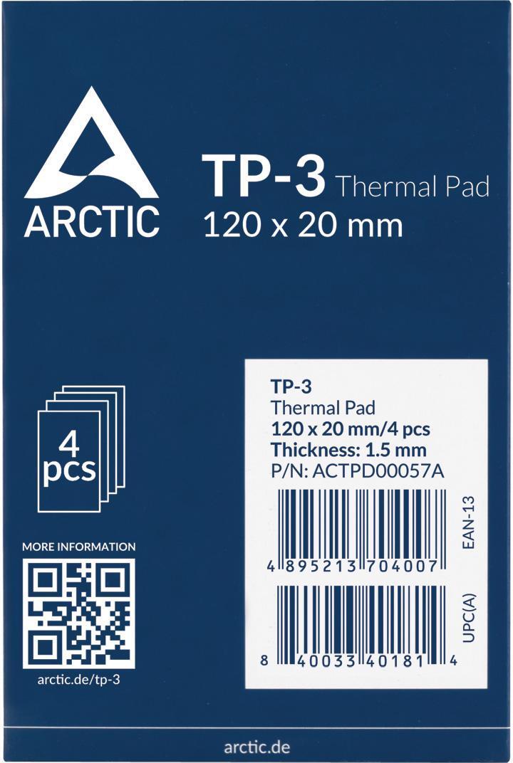  - Thermal Pad Arctic TP-3 120 x 20 x 1.5 mm (Pack 4)