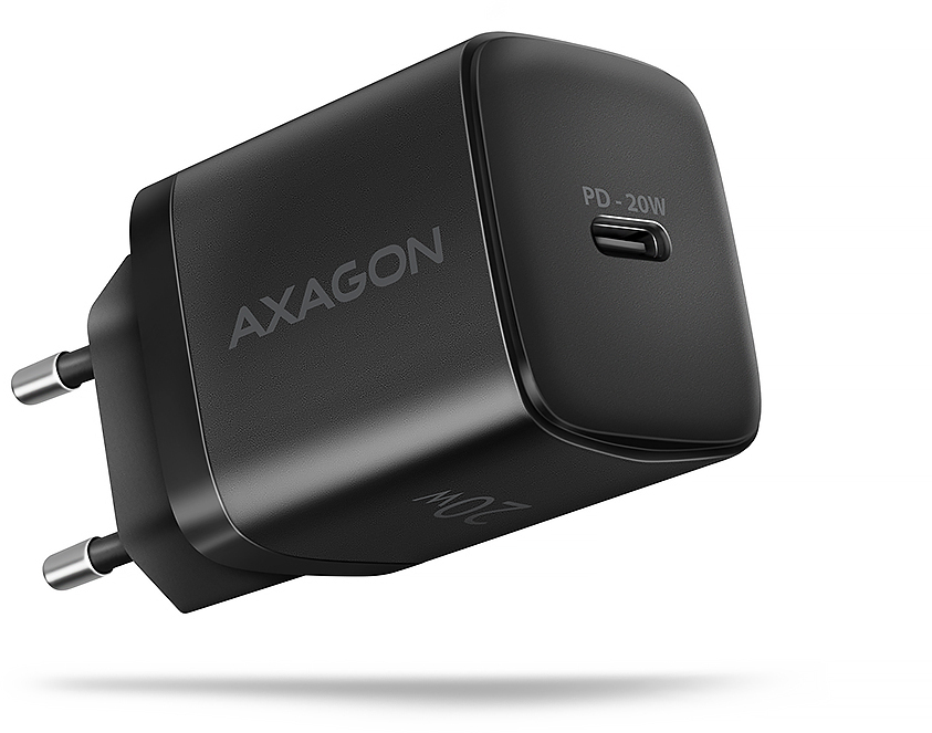 Carregador de parede AXAGON ACU-PD20, 1 porta (USB-C), PD3.0/PPS/QC4+/AFC/Apple, 20 W, Preto