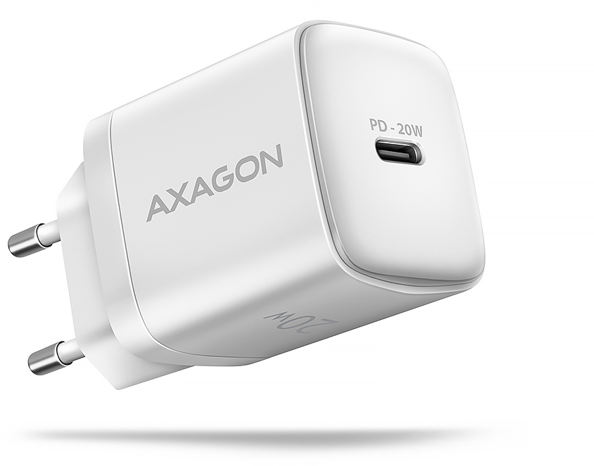 Carregador de parede AXAGON ACU-PD20W, 1 porta (USB-C), PD3.0/PPS/QC4+/AFC/Apple, 20 W, Branco