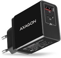 Carregador AXAGON ACU-PQ22, 1x USB-C, 1x USB-A, QC3.0/AFC/FCP/PD, 22W