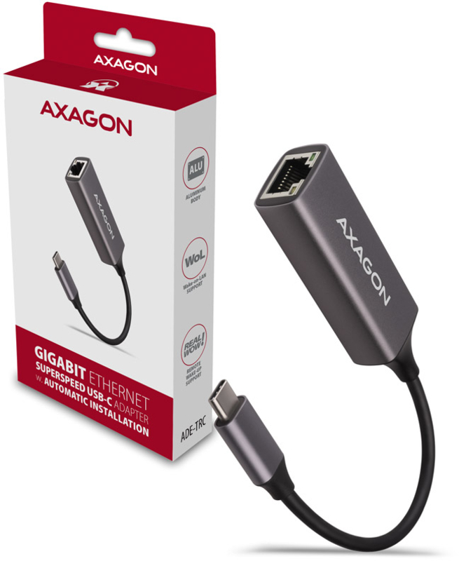 AXAGON - Adaptador AXAGON ADE-TRC Gigabit Ethernet 10/100/1000 - USB 3.1 Tipo C