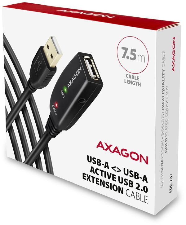 AXAGON - Cabo Extensão AXAGON ADR-207 Activo USB, USB 2.0, USB-A para USB-A - 7.5m