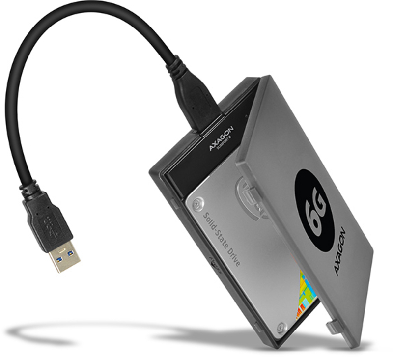 Adaptador AXAGON ADSA-1S6 SLIMPort6 USB 3.0 25" SSD/HDD SATA 6G - Caixa Incluída