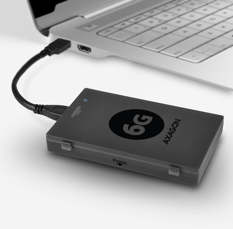 AXAGON - Adaptador AXAGON ADSA-1S6 SLIMPort6, USB 3.0, 2,5" SSD/HDD, SATA 6G - Caixa Incluída