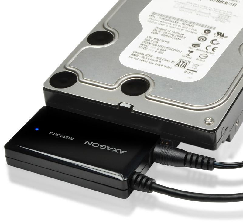 AXAGON - Adaptador AXAGON ADSA-FP3 FASTPort3, USB 3.0, HDD/SSD/ODD, SATA 6G HDD - inclui carregador