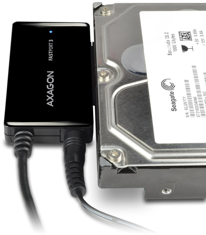 AXAGON - Adaptador AXAGON ADSA-FP3 FASTPort3, USB 3.0, HDD/SSD/ODD, SATA 6G HDD - inclui carregador