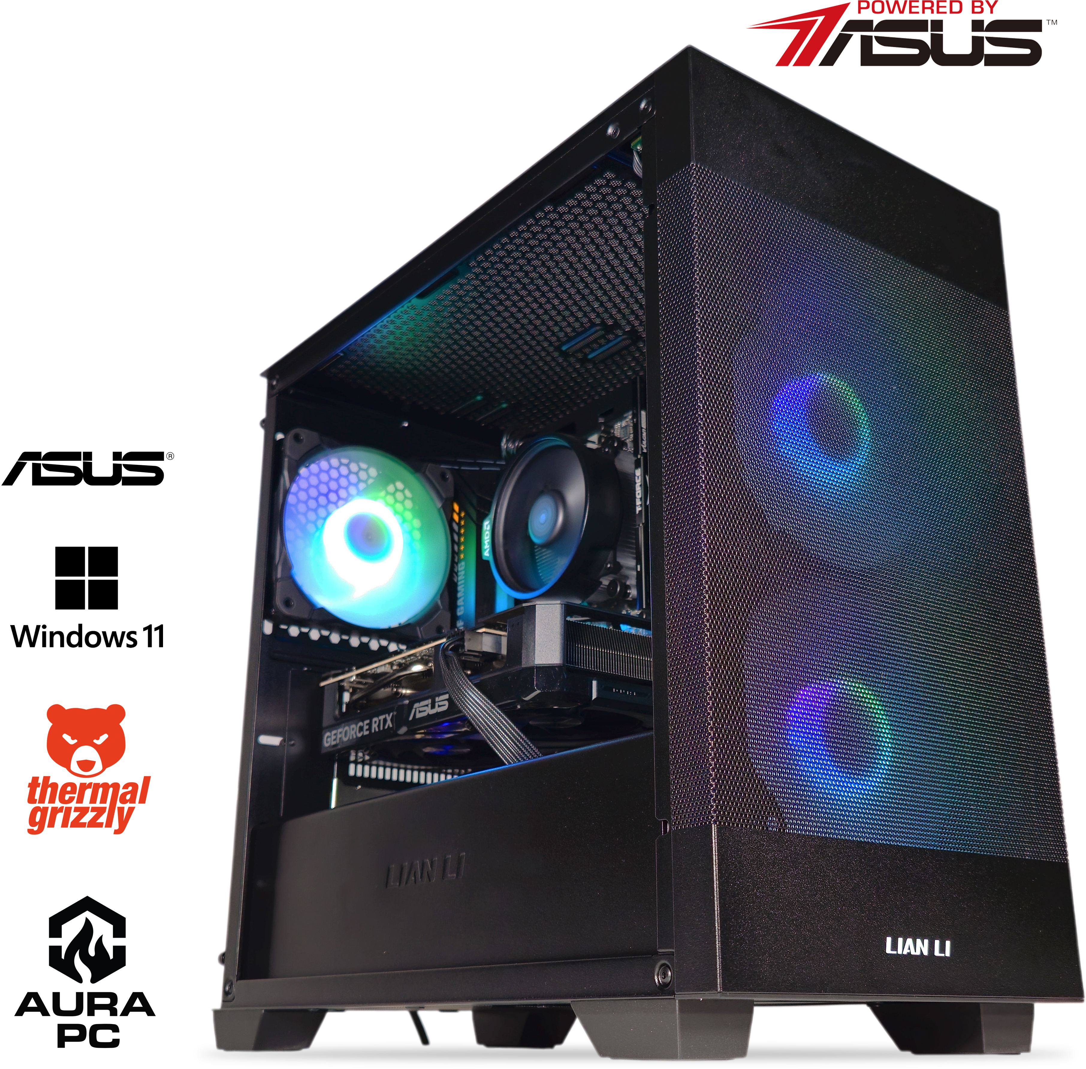 AURA PC - Computador AURA Gamer-PC Powered by ASUS Ryzen 5 7500F 32GB DDR5 1TB RTX 5060 Ti 16GB WiFi W11