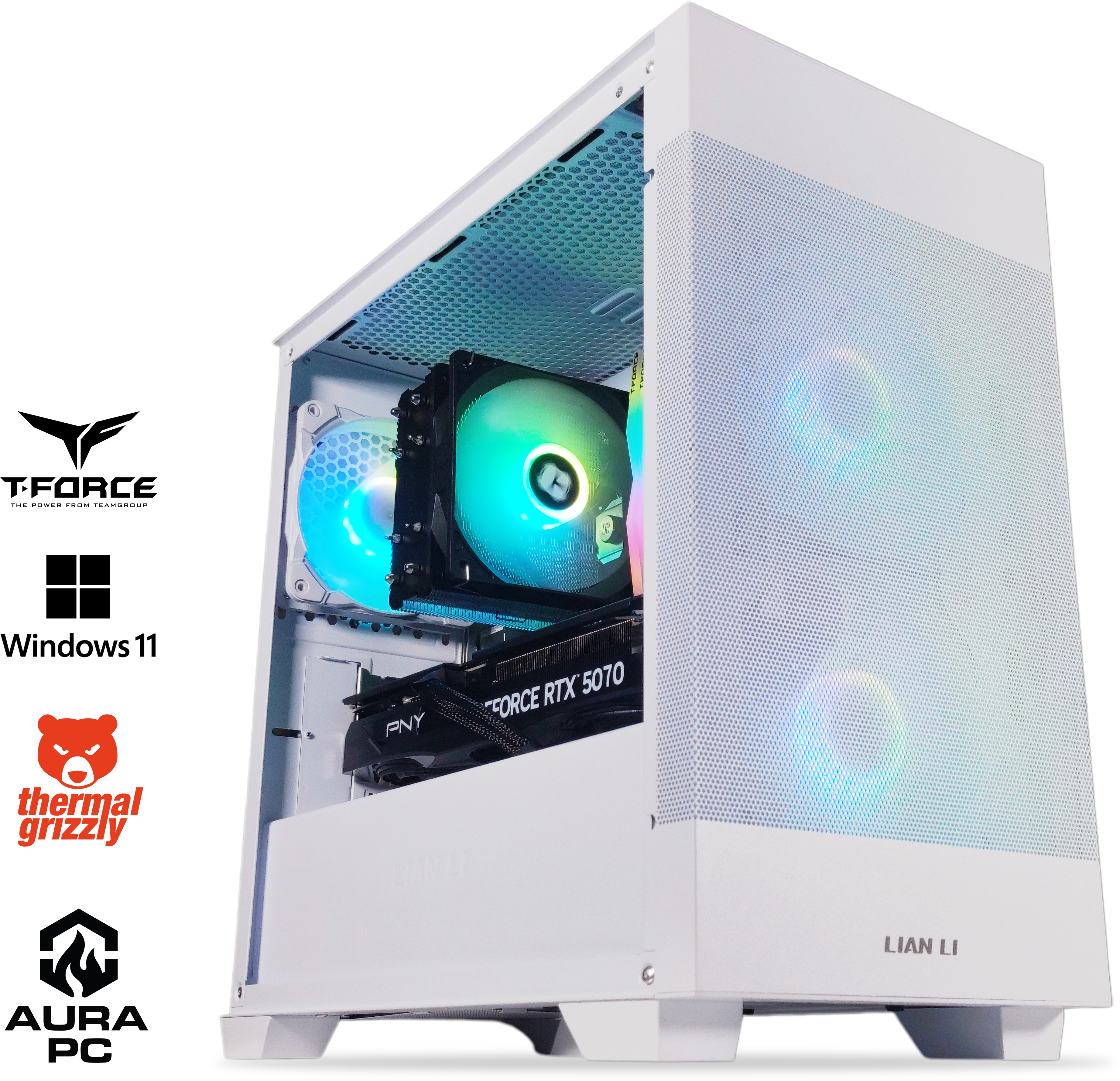 AURA PC - Computador AURA Gamer-PC Ryzen 7 5700X3D 32GB DDR4 1TB RTX 5070 WiFi W11