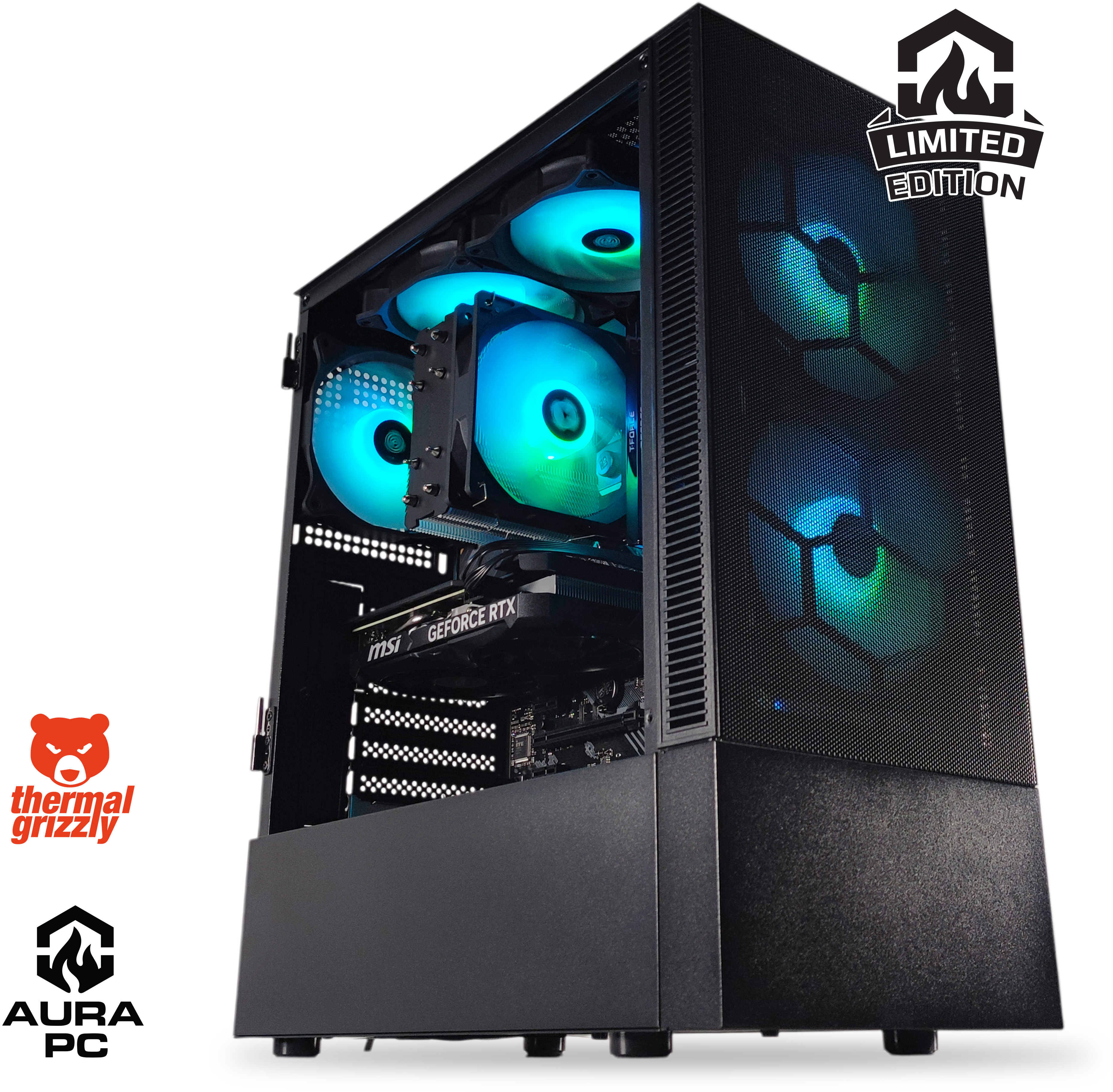 Computador AURA Limited-PC Ryzen 7 5700X3D 32GB DDR4 1TB RTX 4060 Ti WiFi W11