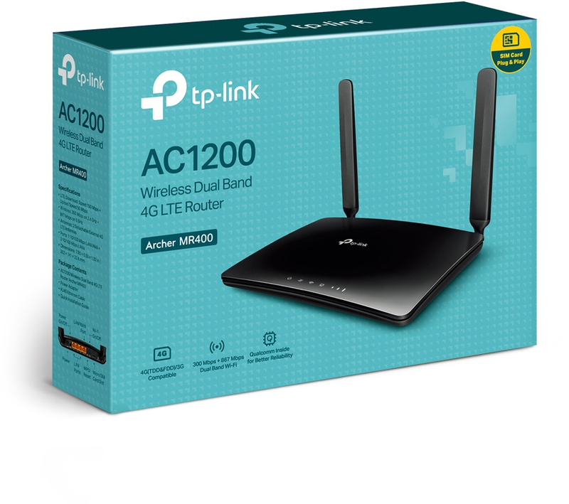TP-Link - Router TP-Link Archer MR400 AC1200 Wireless Dual Band 4G LTE
