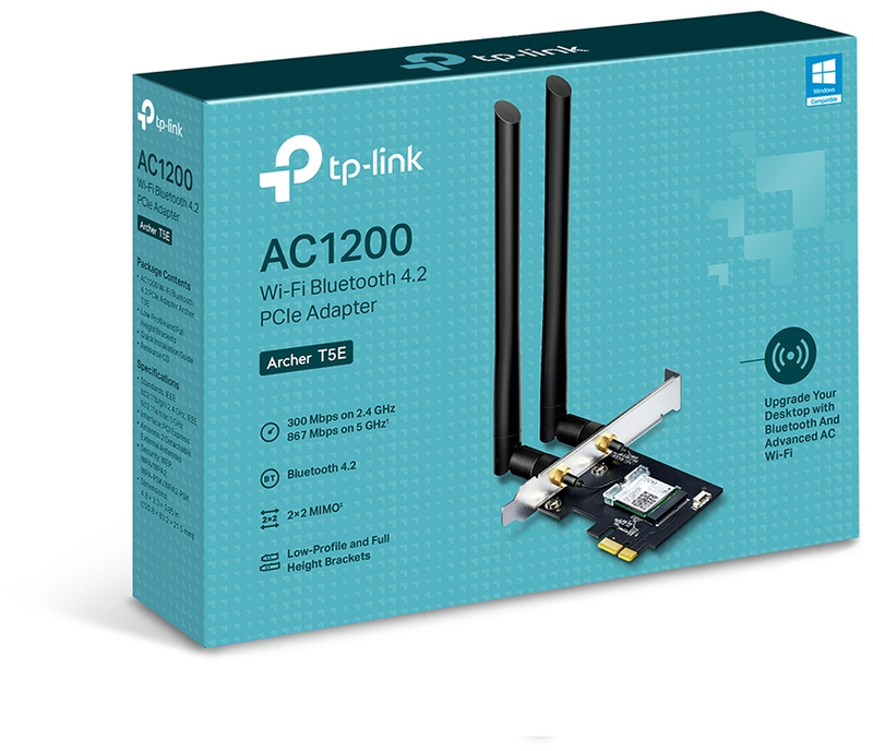 TP-Link - Placa de Rede TP-Link PCI Express Archer T5E Wi-Fi AC1200 MU-MIMO + Bluetooth