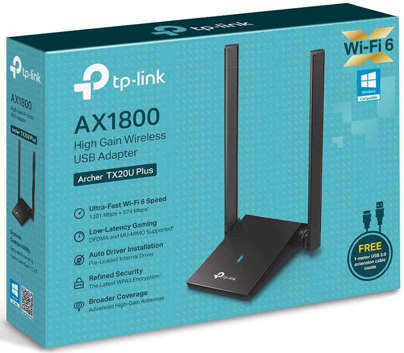 TP-Link - Adaptador USB TP-Link Archer TX20U Plus AX1800 Dual-Band Wi-Fi 6