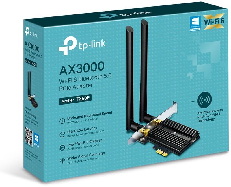 TP-Link - Placa de Rede TP-Link PCI Express Archer TX50E Wi-Fi AX3000 MU-MIMO + Bluetooth