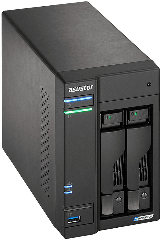 Asustor - NAS Asustor AS6602T - 2 Baías - 2.0GHz-2.7GHz 4-core - 4GB RAM