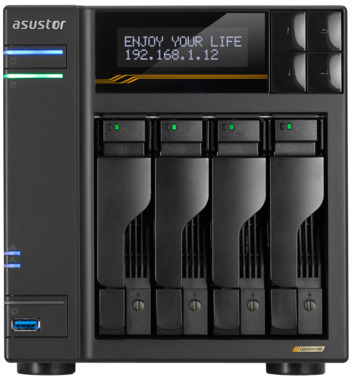 Asustor - NAS Asustor Lockerstor 4 Gen3 AS6804T - 4 Baías - 2.3GHz-3.8GHz 4-core - 16GB RAM