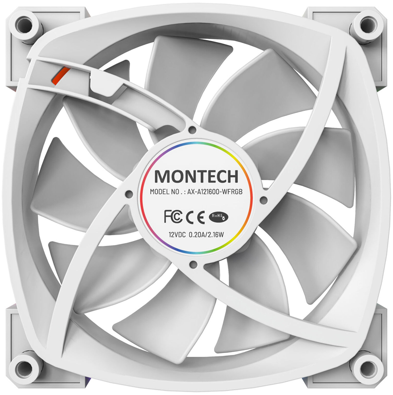 Montech - Ventoinha Montech AX120 PWM ARGB PWM 120mm Branco (Pack 3)