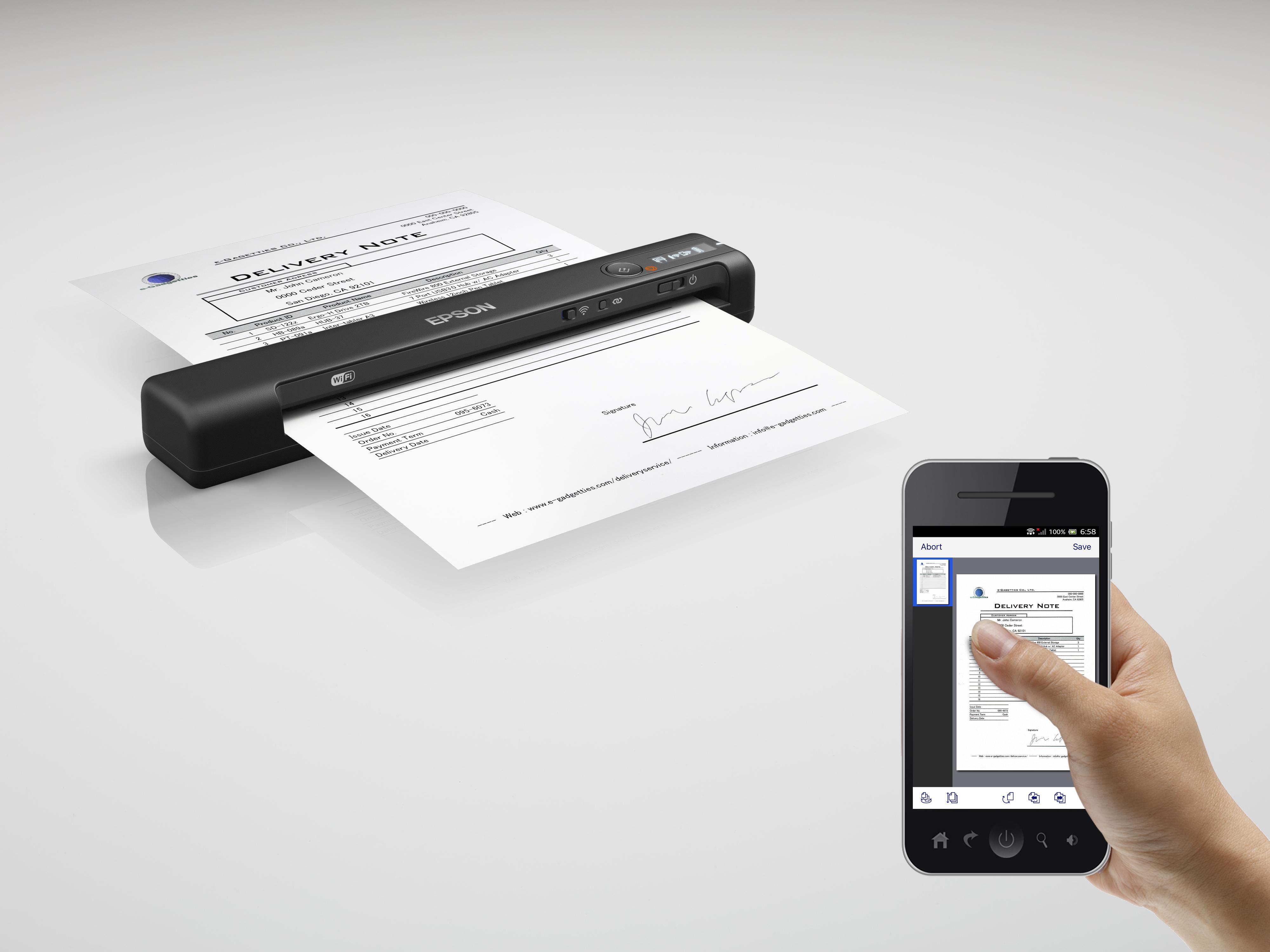 Epson - Scanner Portátil Epson WorkForce ES-60W
