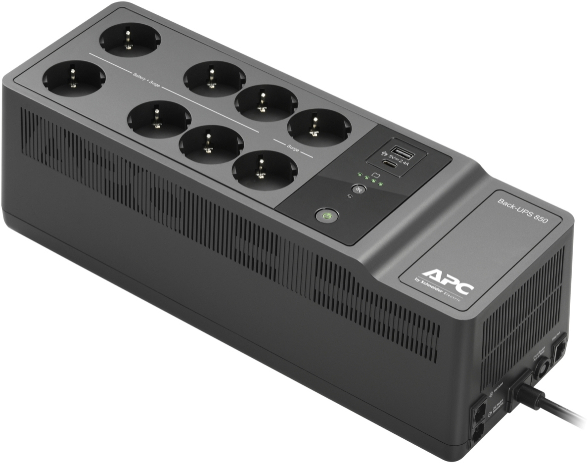 APC - UPS APC Off-line Back-UPS 850VA/520W USB-C/A Schuko