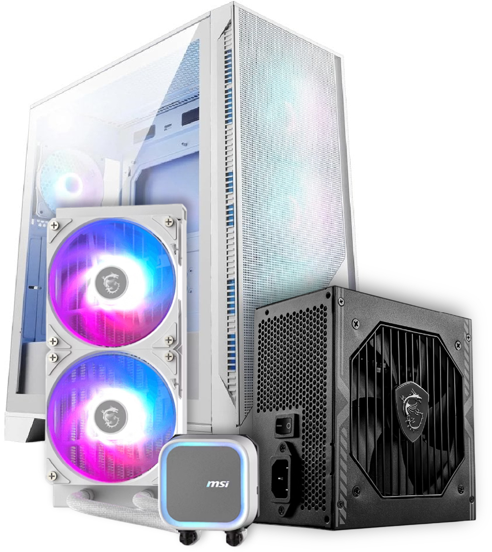 Bundle Caixa MAG FORGE 320R AIRFLOW / MAG CORELIQUID A13 240MM / MAG A750BN PCIE5 Branco