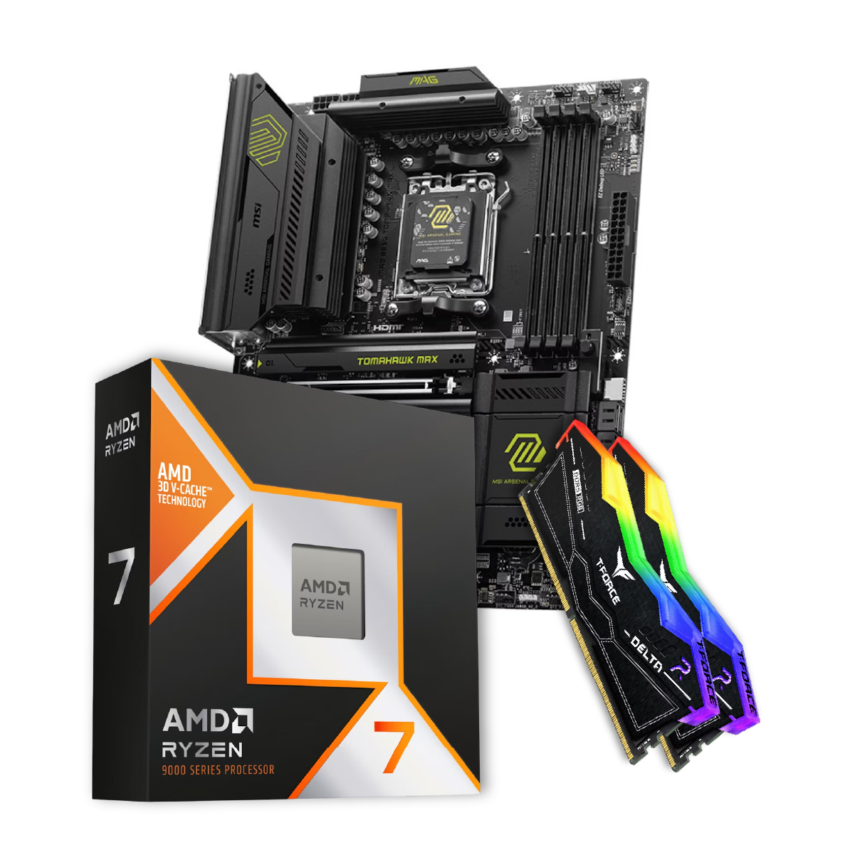  - Bundle CPU Ryzen 7 9800X3D + Motherboard MSI MAG B850 + Team Group Kit 32GB (2 x 16GB) DDR5 6000MHz