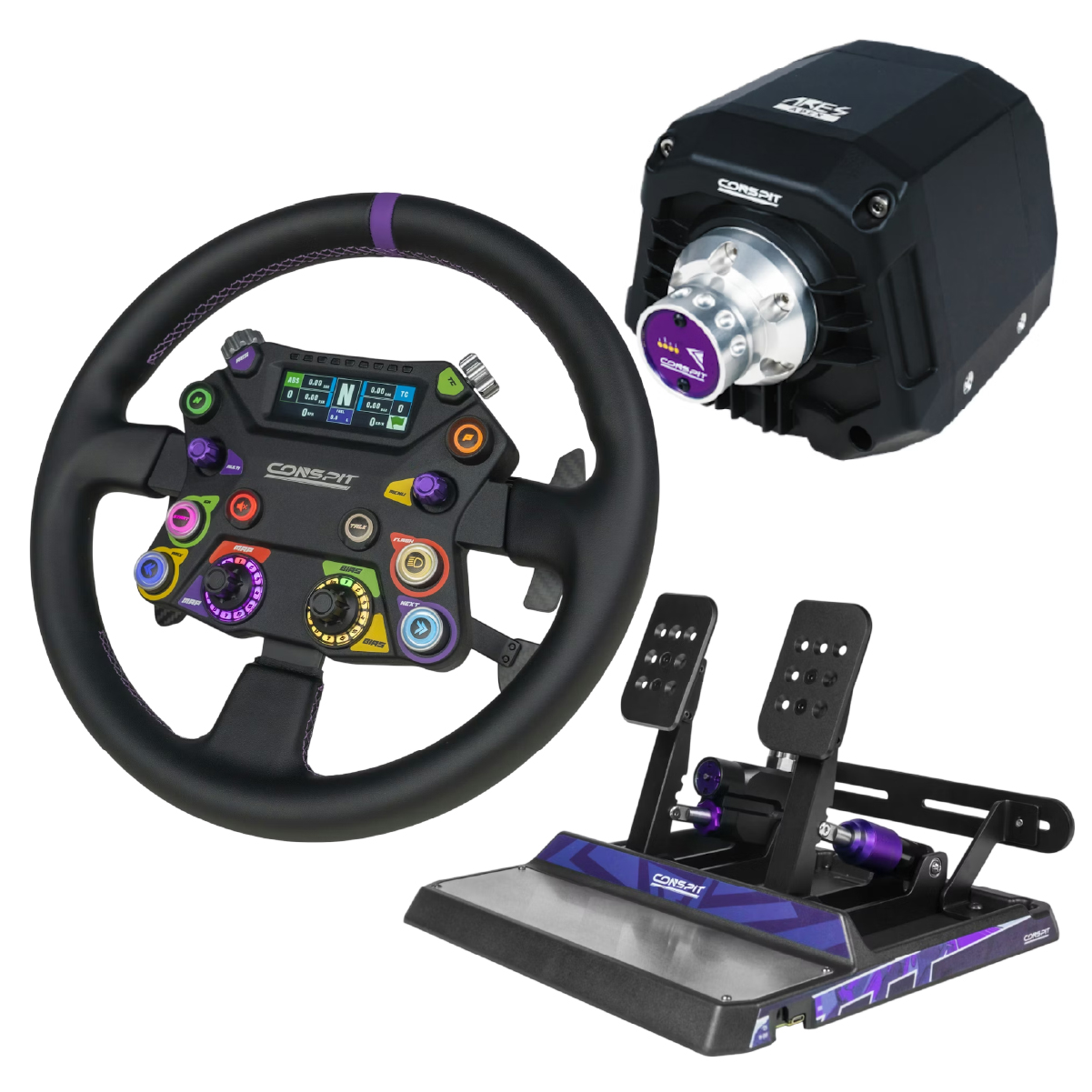 Picture of Picture of Bundle Conspit Volante 310 APEX ARGB + Base Direct Drive ARES APEX 8nm + Pedais CPP APEX 2