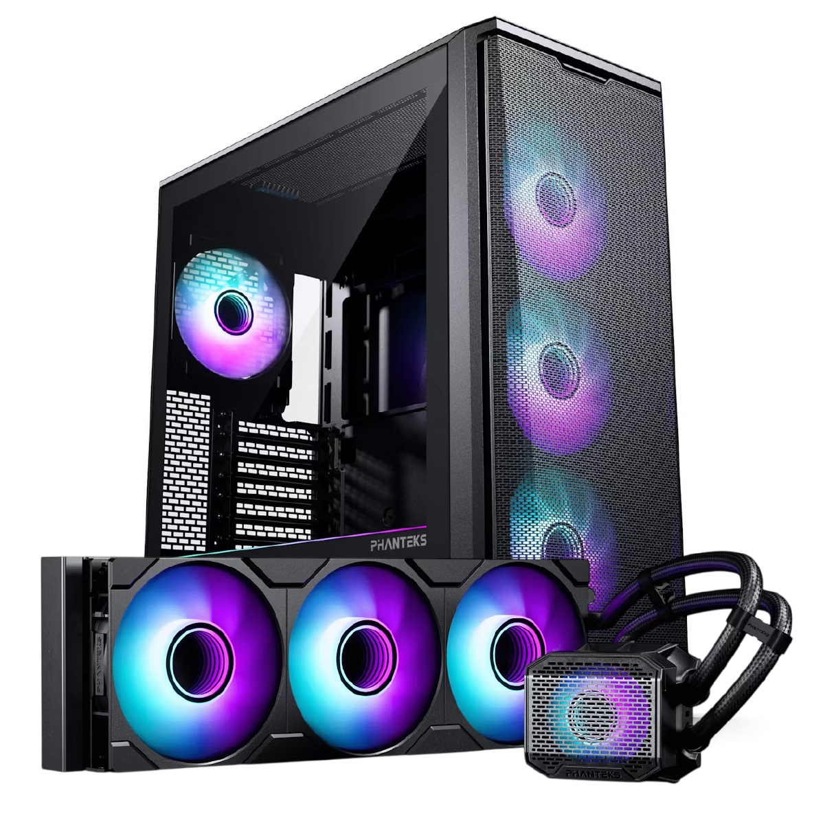 Picture of Picture of Bundle Phanteks Caixa ATX Eclipse G400A Preta DRGB + AIO Glacier One 360mm