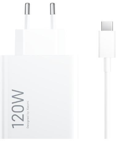 Xiaomi - Carregador de Carga Rápida Xiaomi 120W HyperCharge Combo USB Tipo-A Branco + Cable USB-A a USB-C