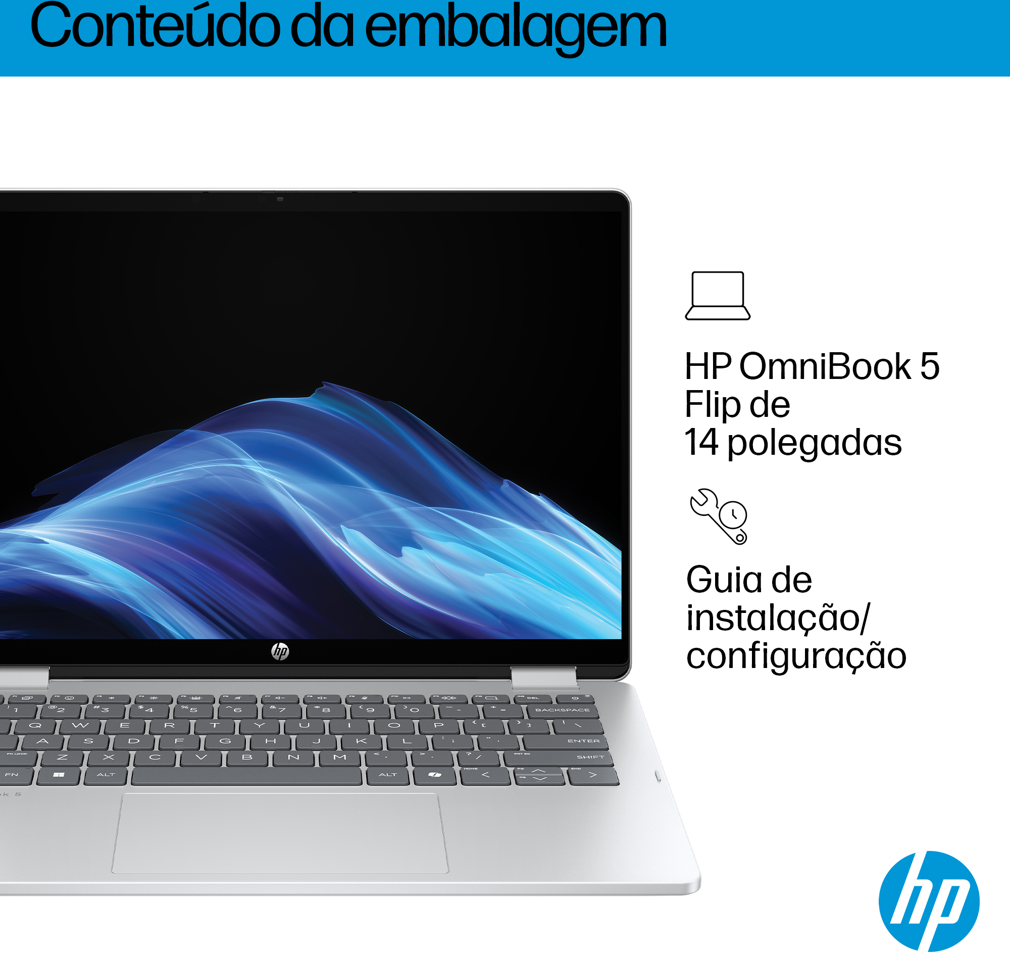 HP - Portátil HP OmniBook 5 Flip 14-fp0000np 14" i7 150U 16GB DDR5 1TB Intel Graphics 2K Win11