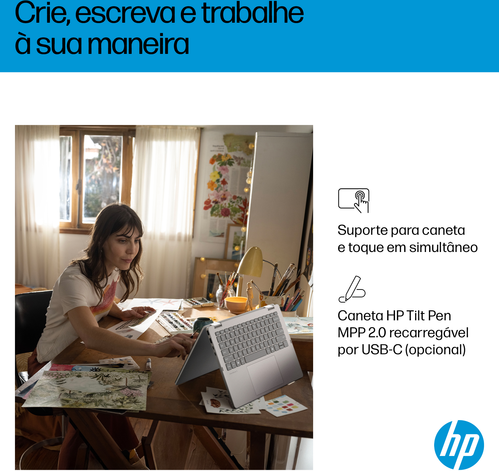HP - Portátil HP OmniBook 5 Flip 14-fp0000np 14" i7 150U 16GB DDR5 1TB Intel Graphics 2K Win11