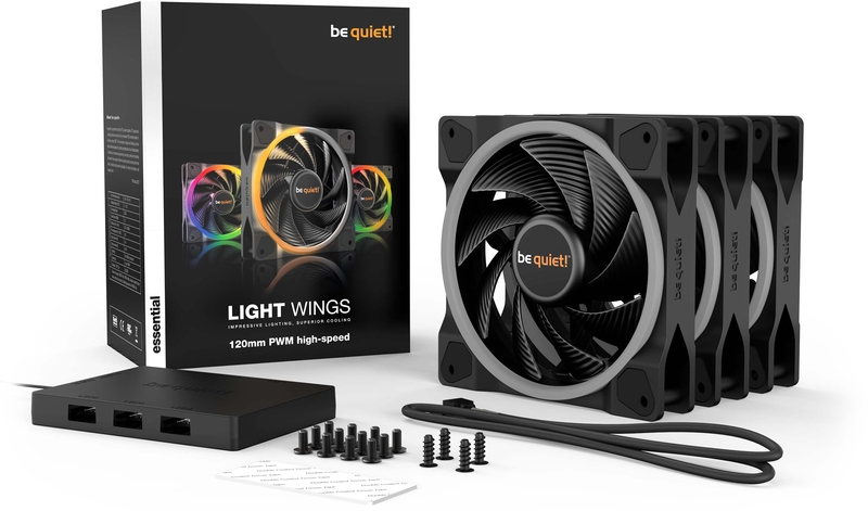 be quiet! - Ventoinha be quiet! Light Wings PWM High-Speed 120mm (Pack 3)