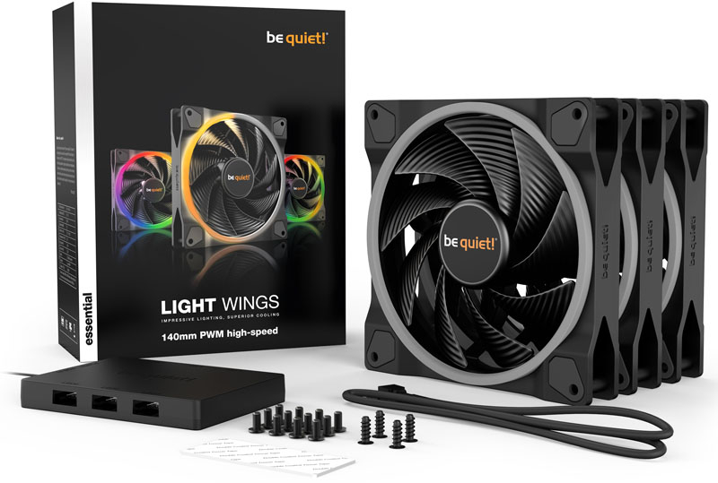 be quiet! - Ventoinha be quiet! Light Wings PWM High-Speed 140mm (Pack 3)