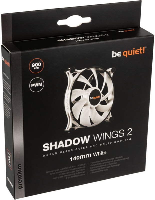 be quiet! - Ventoinha be quiet! Shadow Wings 2 PWM 140mm - Branca