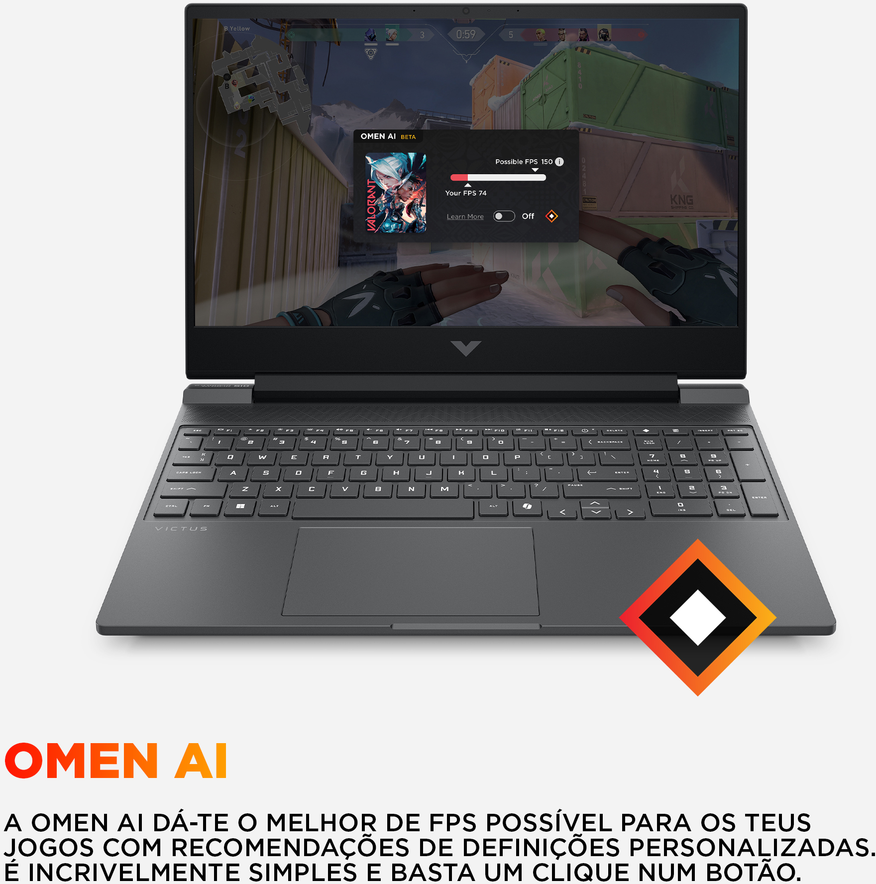 HP - Portátil HP Victus 15-fb3030np 15.6" Ryzen 5 240 24GB DDR5 1TB RTX 5050 FHD 144Hz