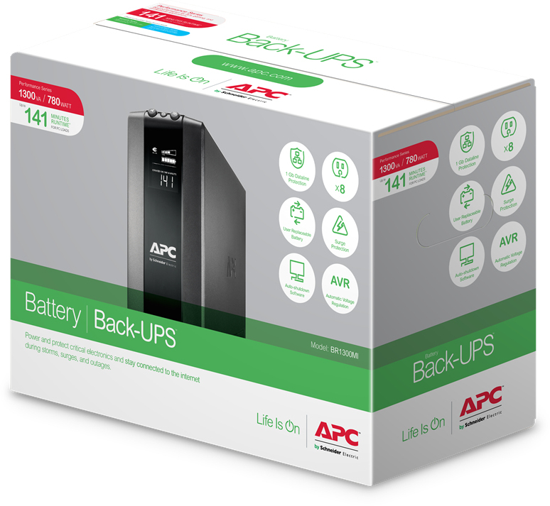 APC - UPS APC Back-UPS Pro BR 1300VA 8 Tomadas AVR Interface LCD