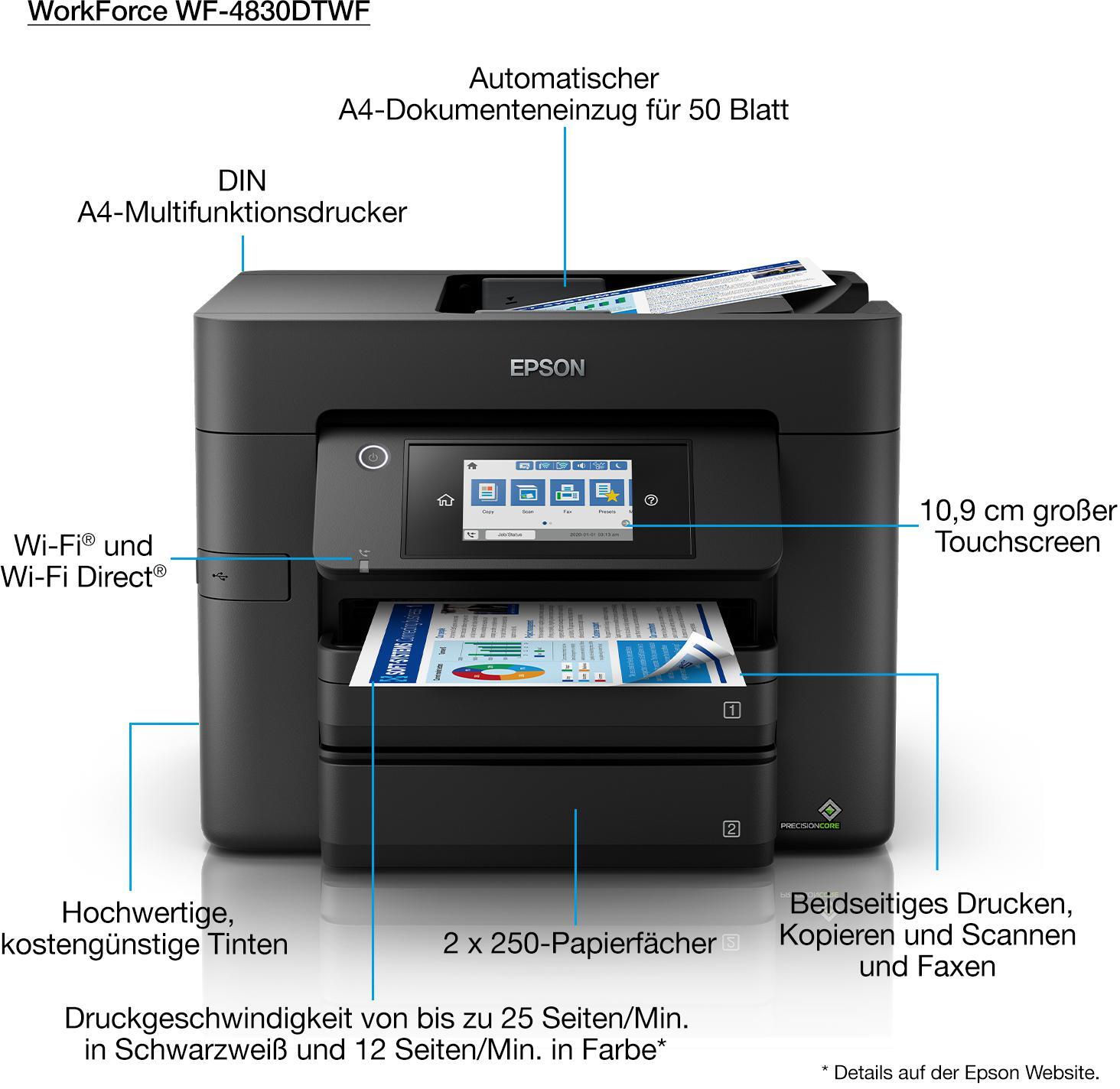 Epson - Multifunções Epson WorkForce Pro WF-4830DTWF Wi-Fi