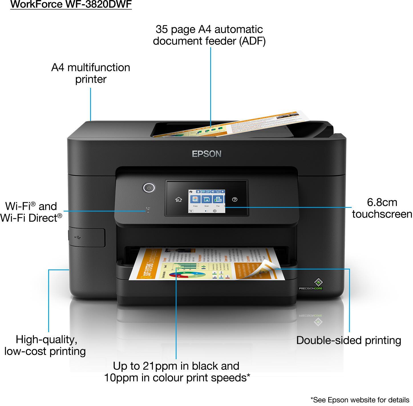 Epson - Multifunções Epson WorkForce Pro WF-3820DWF Wi-Fi