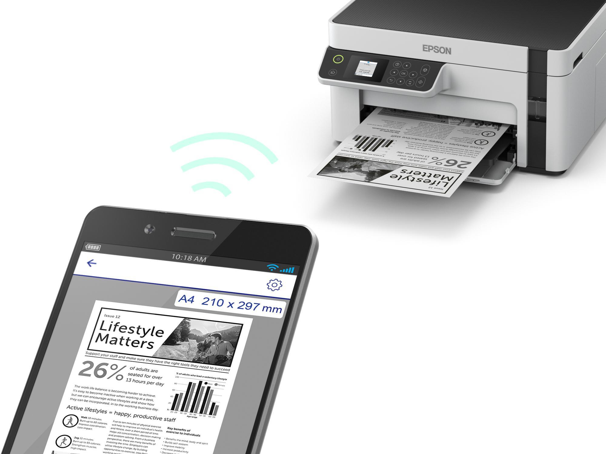 Epson - Multifunções Epson EcoTank ET-M2120 Monocromática Wi-Fi