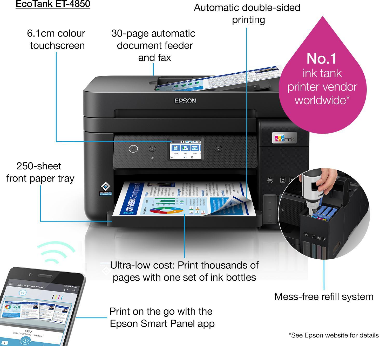 Epson - Multifunções Epson EcoTank ET-4850 Wi-Fi