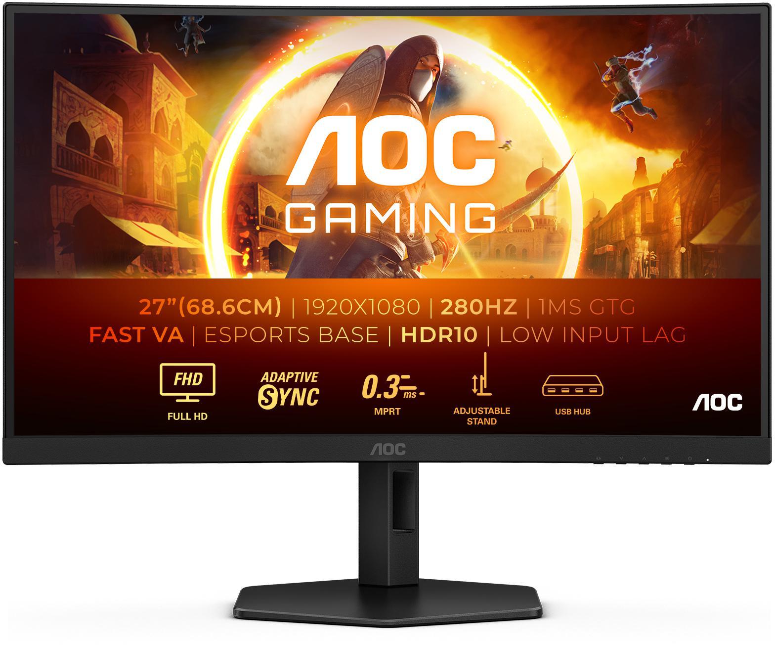 Monitor Curvo AOC Gaming 27" C27G4ZXU IPS FHD 280Hz 0.3ms