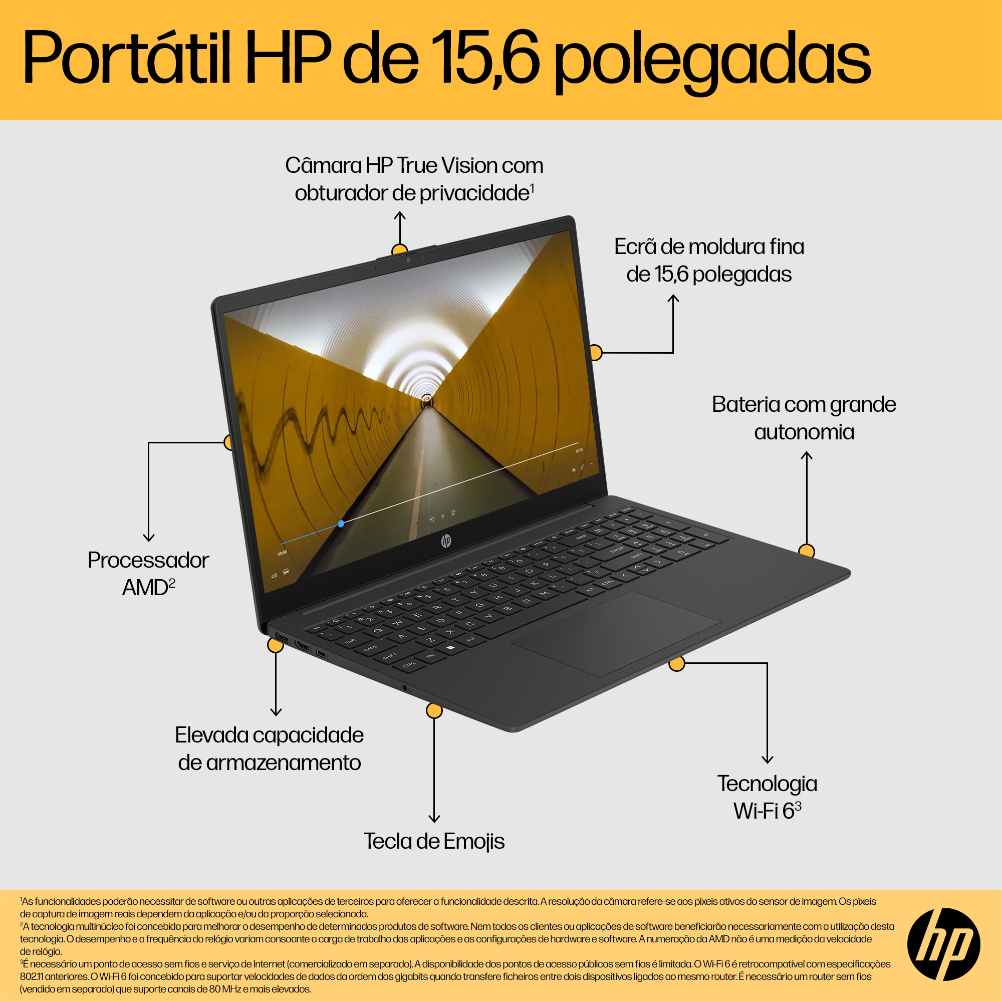  - Portátil HP 15-fc0097np 15.6" R7 5825U 16GB 1TB Radeon Graphics FHD