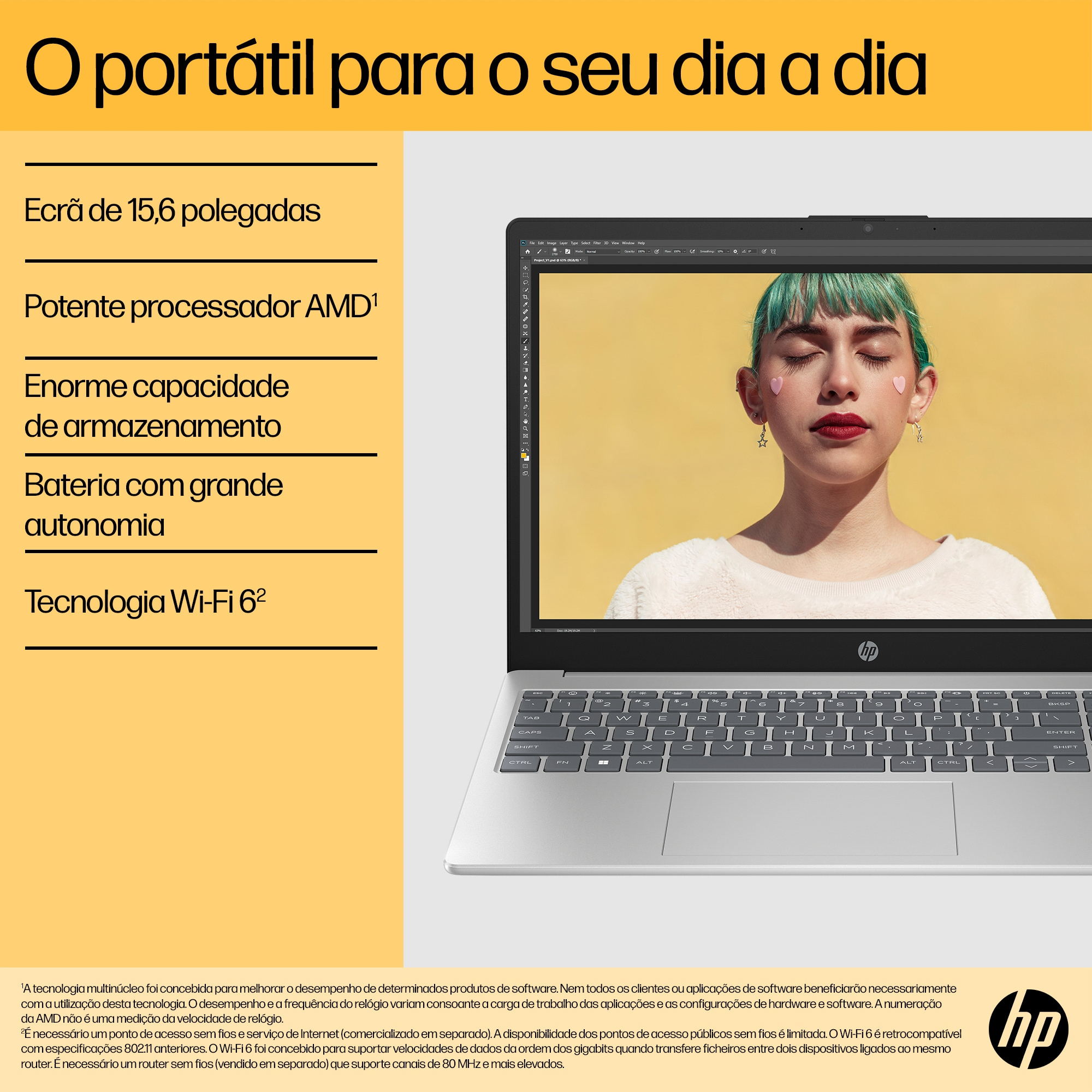  - Portátil HP 15-fc0097np 15.6" R7 5825U 16GB 1TB Radeon Graphics FHD