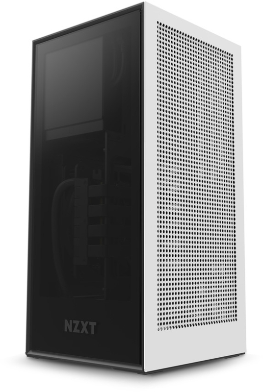NZXT - Caixa Mini-ITX NZXT H1 c/ Fonte 650W Branco Vidro Temperado
