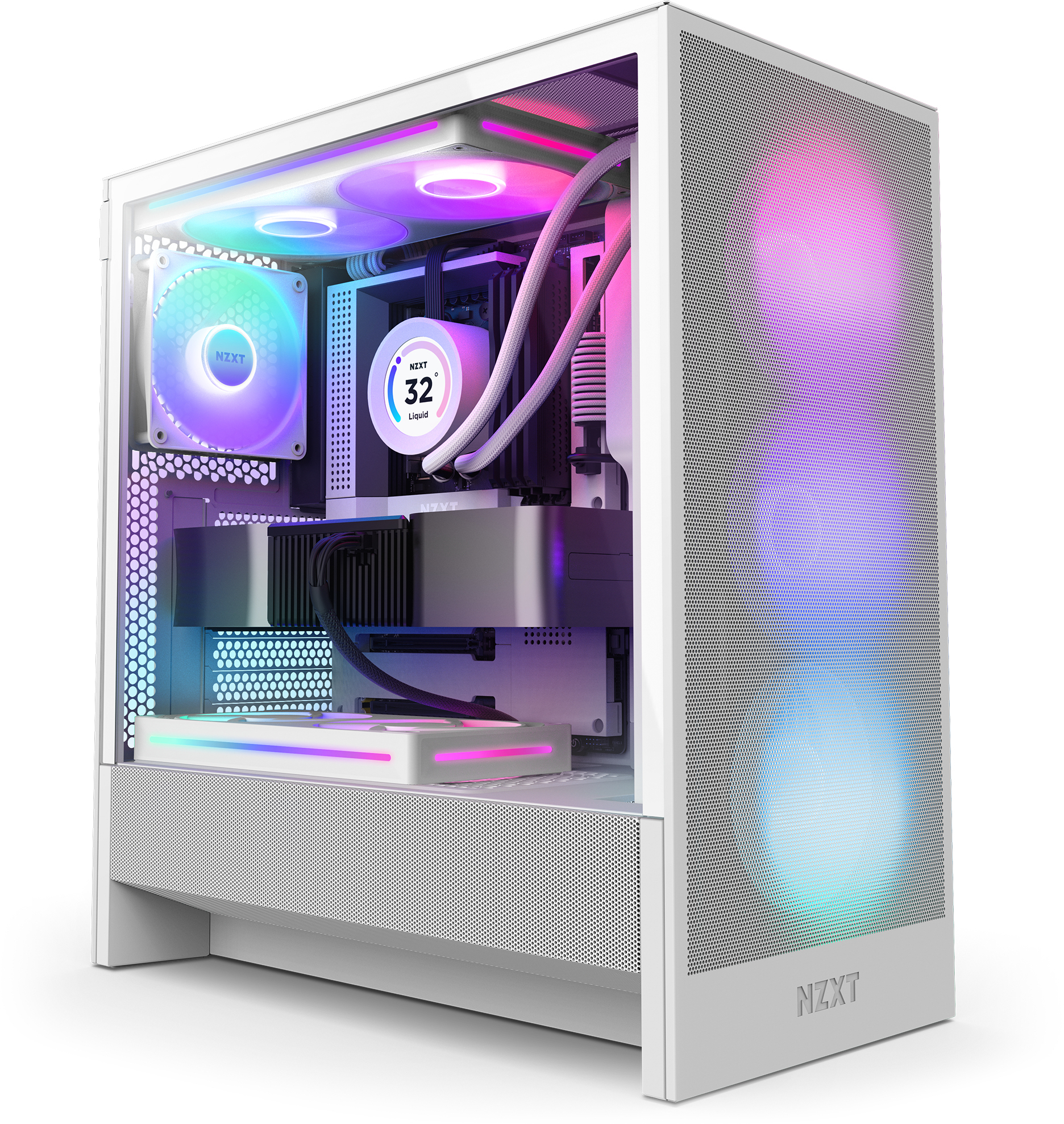 Caixa ATX NZXT H5 Flow RGB Compact Branca