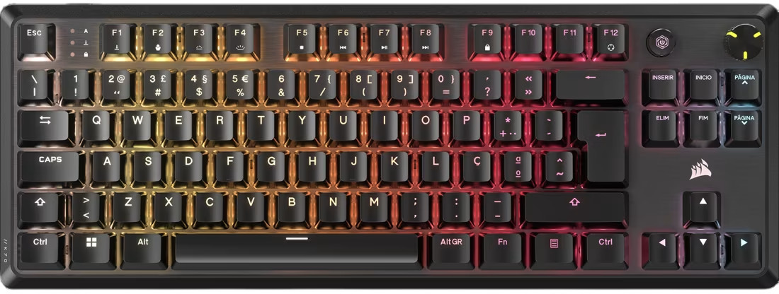 Corsair - Teclado Mecânico Corsair K70 Core TKL RGB Switches MLX Red Preto (PT)