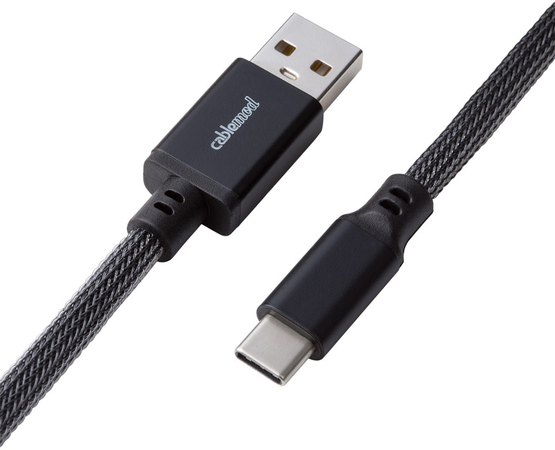 CableMod - Cabo Coiled CableMod Classic para Teclado USB A - USB Type C, 150cm - Carbon Grey
